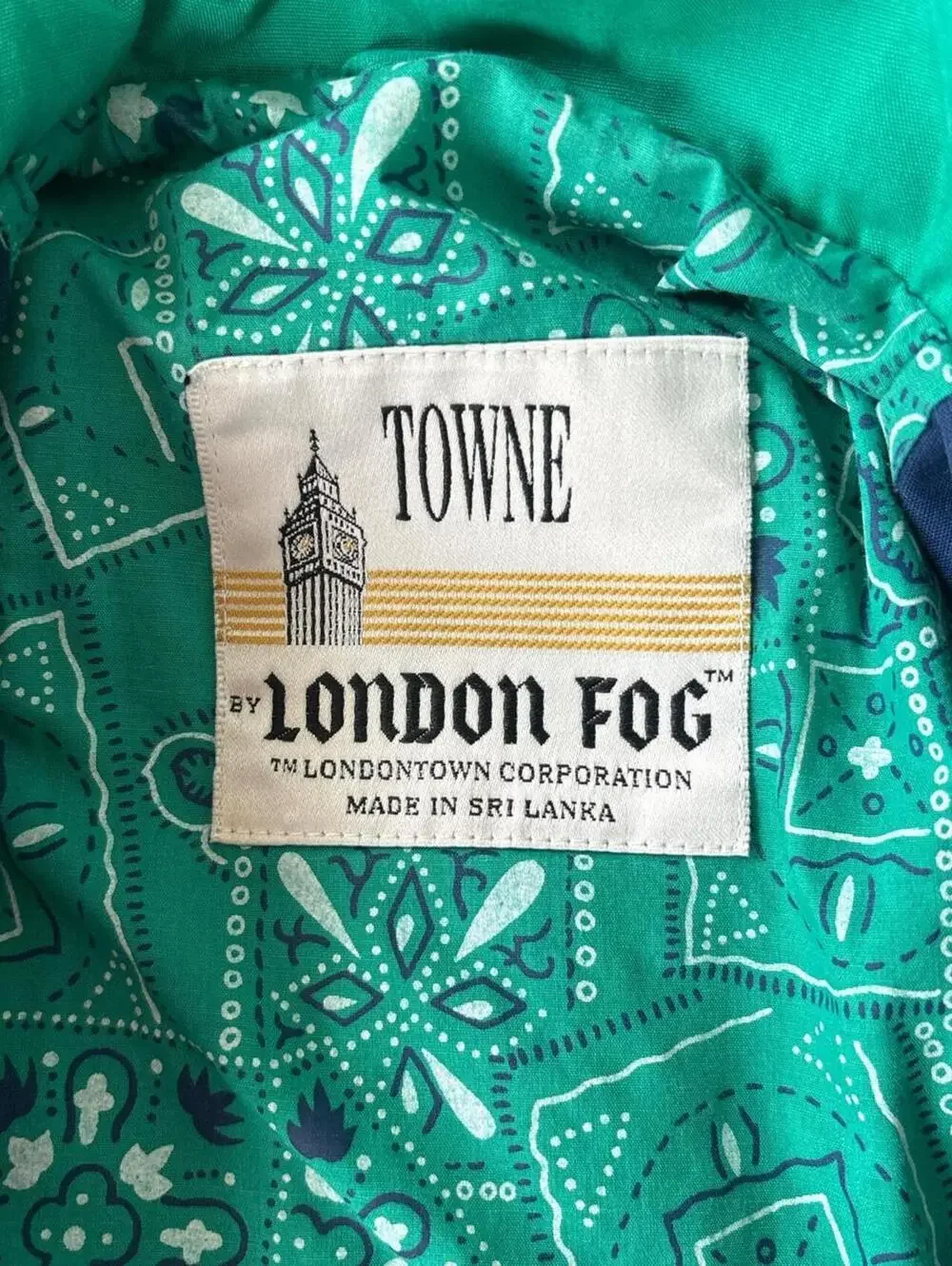 London Fog Green and navy heavyweight jacket sz medium
